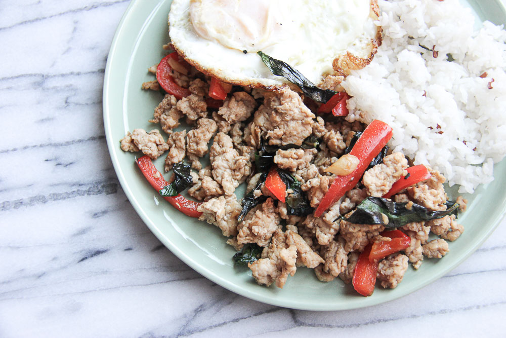 This quick & easy Thai Basil Chicken is budget friendly, light and full of flavor - all blend in a perfect flavor combination. Great for busy weekday meals and can be done in less than 20 minutes.