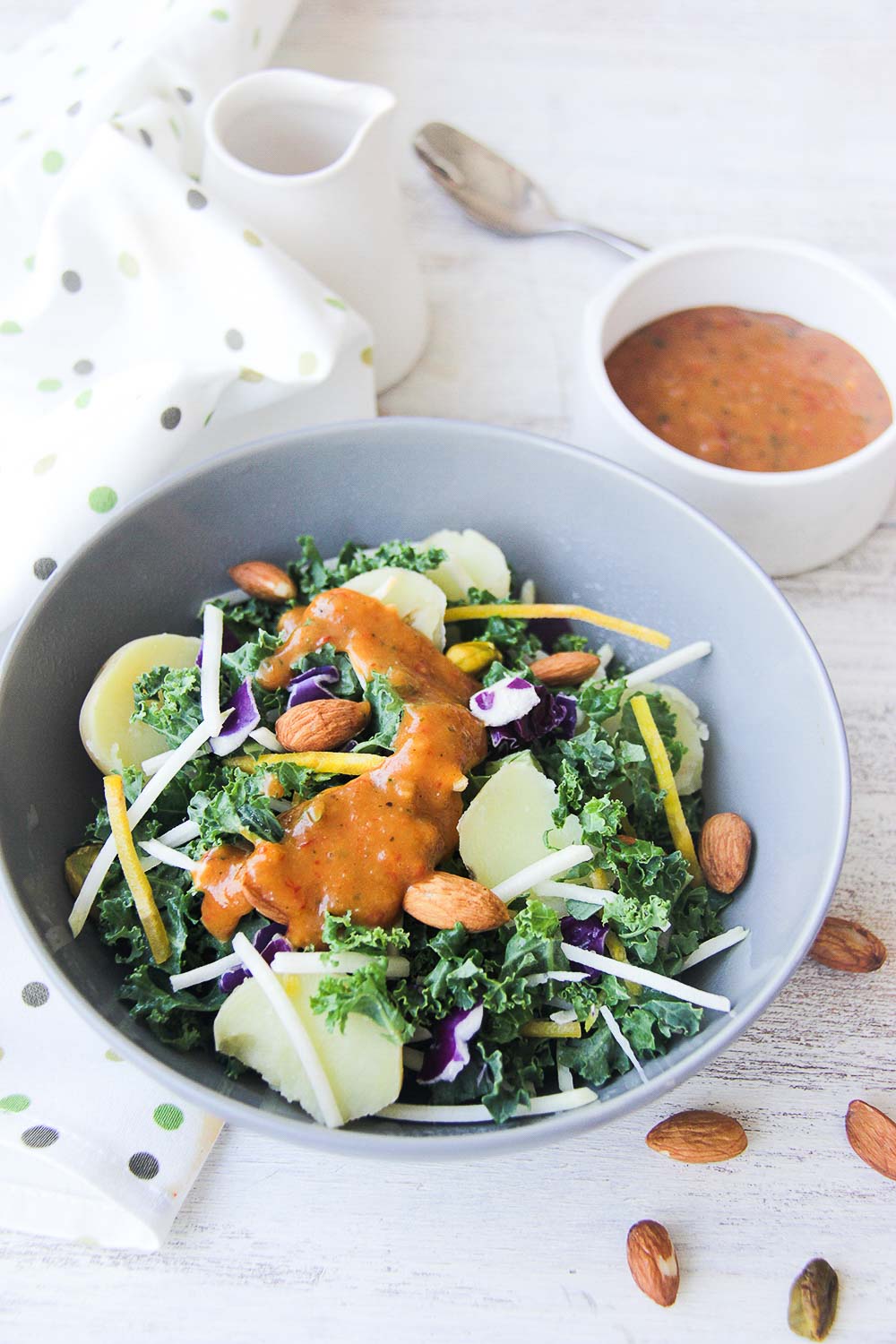 A traditional and super easy Indonesian salad with peanut satay sauce. Fabulous, delicious, and perfect for a healthy meatless Monday meal.