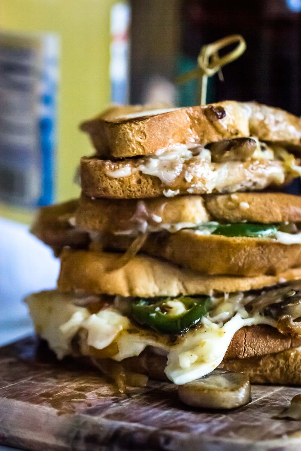 Grilled Mushroom Toast. This gluten-free comfort food brings together the earthy flavors of grilled mushrooms, roasted garlic and melted cheese for the perfect breakfast, lunch, dinner side, and National Toast Day.