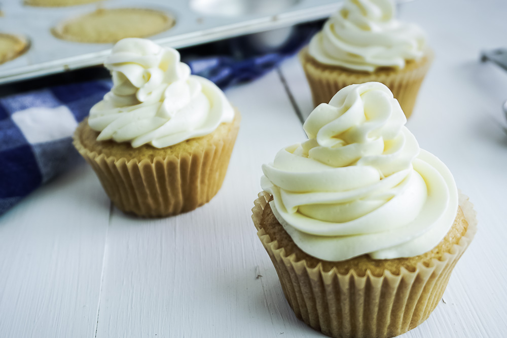 Vegan Vanilla Cupcakes. 1 Bowl and less than 1 hour. And with just a few, basic ingredients needed, these cupcakes could not be easier to make. They’re so delicious you’d never be able to tell they’re vegan.