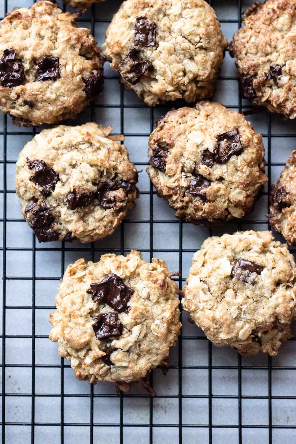 These wheat germ chocolate chip cookies are filled with oats, wheat germ, and chocolate. Perfect for an easy breakfast on the go or as an afternoon energy-boosting snack. And they taste fantastic!