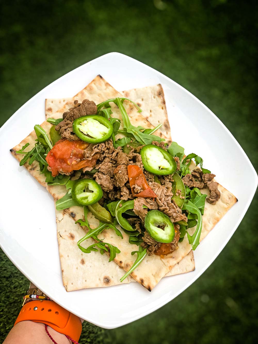 Mediterranean Mezza platter. This is the absolute healthy Mezza platter that comes with hummus, tabbouleh, roasted vegetables, lavash and so much more.