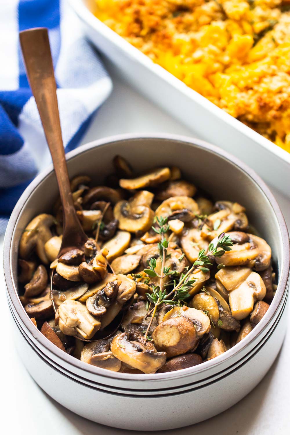Sauteed Garlic-Butter Mushrooms. In addition to their wonderful complex taste, mushrooms are packed with good-for-you nutrients. They are the perfect addition to soups, stews, and even cooked rice, but they stand alone very well, too. In this easy recipe, mushrooms are sautéed in garlic butter with a hint of herbs and make an easy, healthy side dish that you’ll want to make with every single meal. 