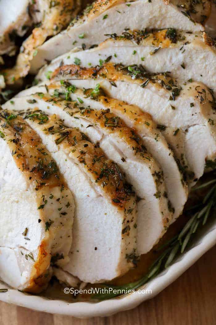 Roast Turkey Breast is an easy way to enjoy turkey without having to roast a whole bird. It’s great for a smaller serving or for any time of year when you’re craving easy home cooked turkey (and is perfect for turkey sandwiches too)!