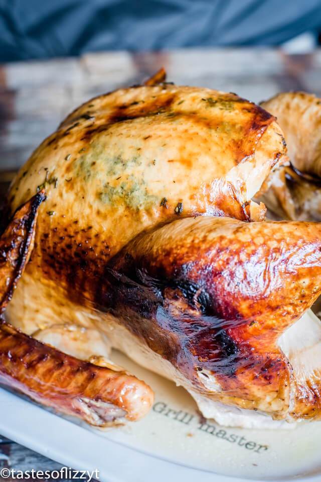 Free up the oven for side dishes and make your roast turkey in a roaster oven! We give tips for the juiciest turkey recipe with fresh herb butter…and how to get that golden brown skin on your turkey.