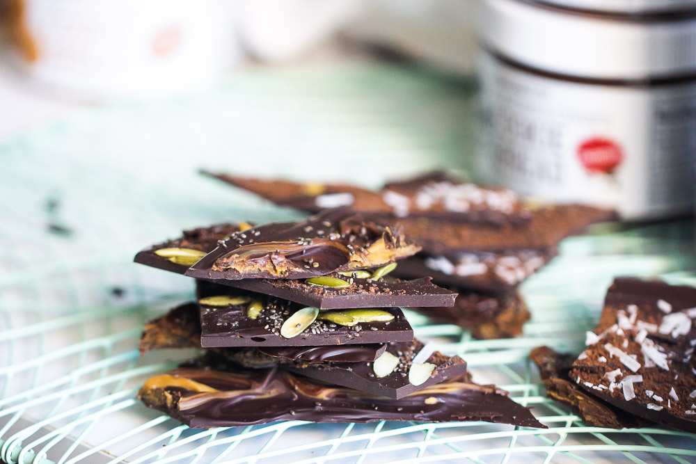 Dark chocolate bark thins is one of the easiest and quickest treat to make with chocolate. The possibilities are practically endless! Make them for yourself (definitely do this), or make them as gifts for family & friends.