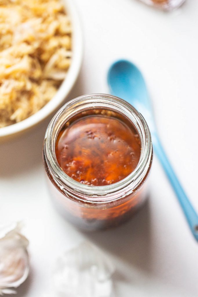 Homemade Hong Kong XO Sauce - a flavor-bomb condiment rich with dried scallops and dried shrimp that brings out an incredible burst of flavor to your favorite dish.